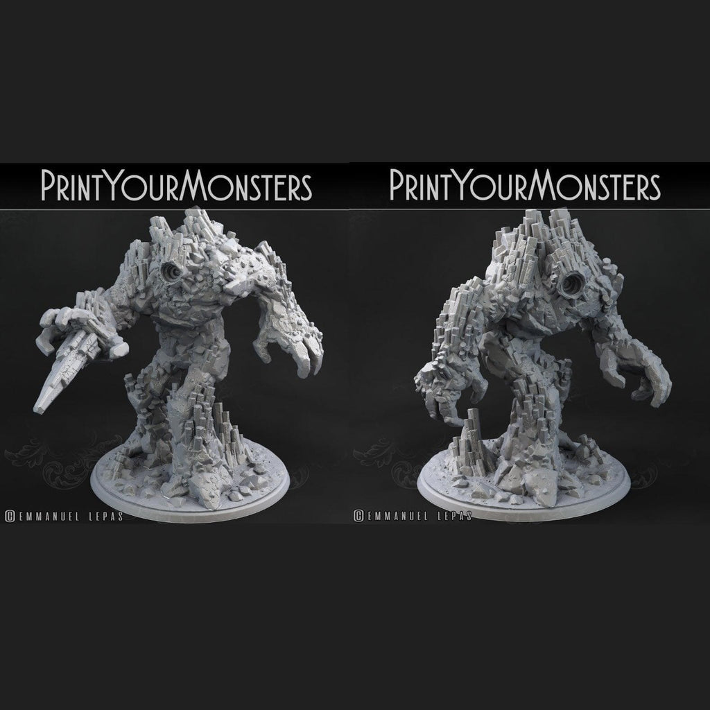 3D Printed Print Your Monsters Basalt Earth Elemental Set 28mm - 32mm D&D Wargaming