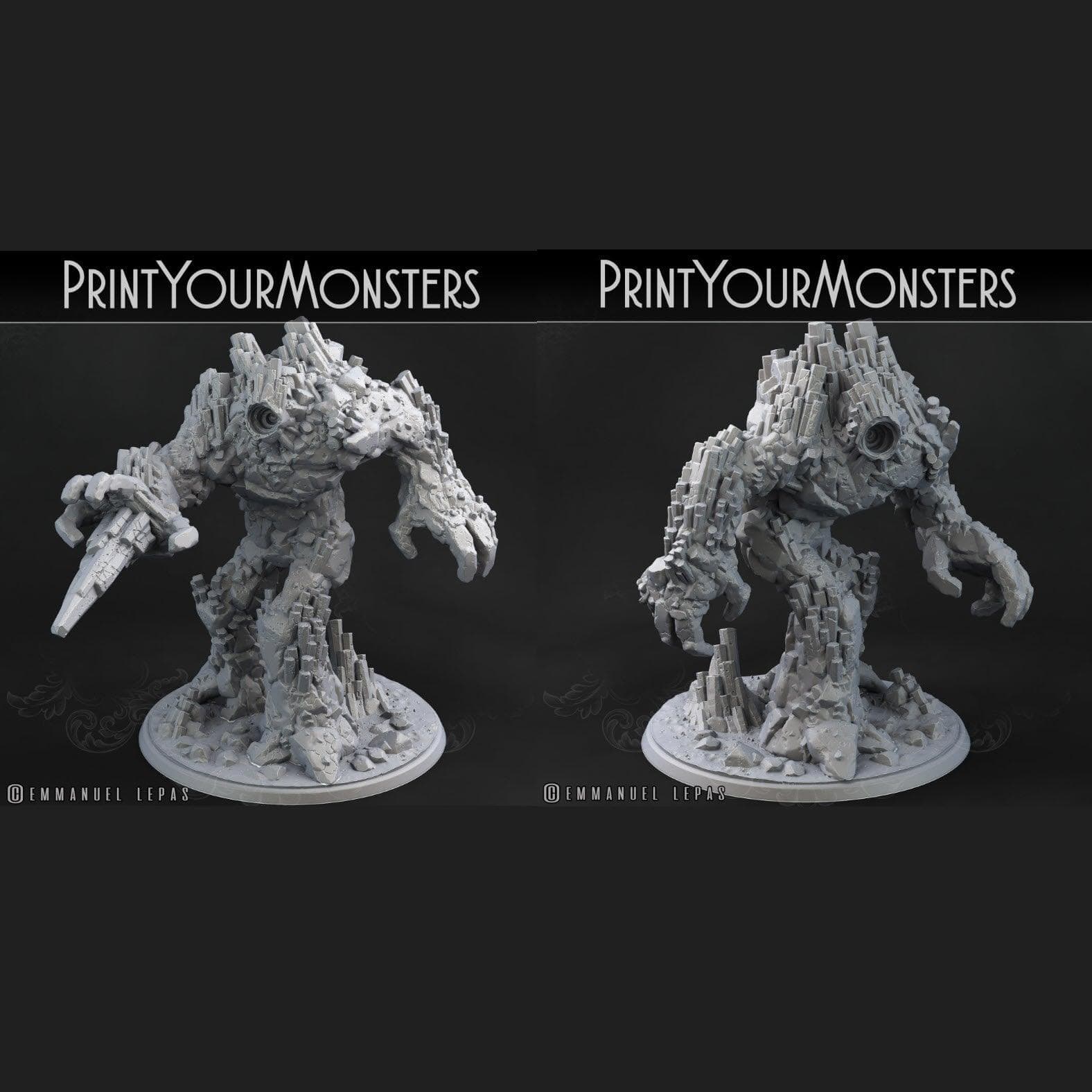 3D Printed Print Your Monsters Basalt Earth Elemental Set 28mm - 32mm D&D Wargaming