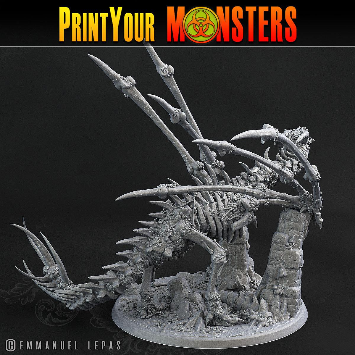 3D Printed Print Your Monsters Bones Dragon Land of Bones Set 28mm - 32mm D&D Wargaming