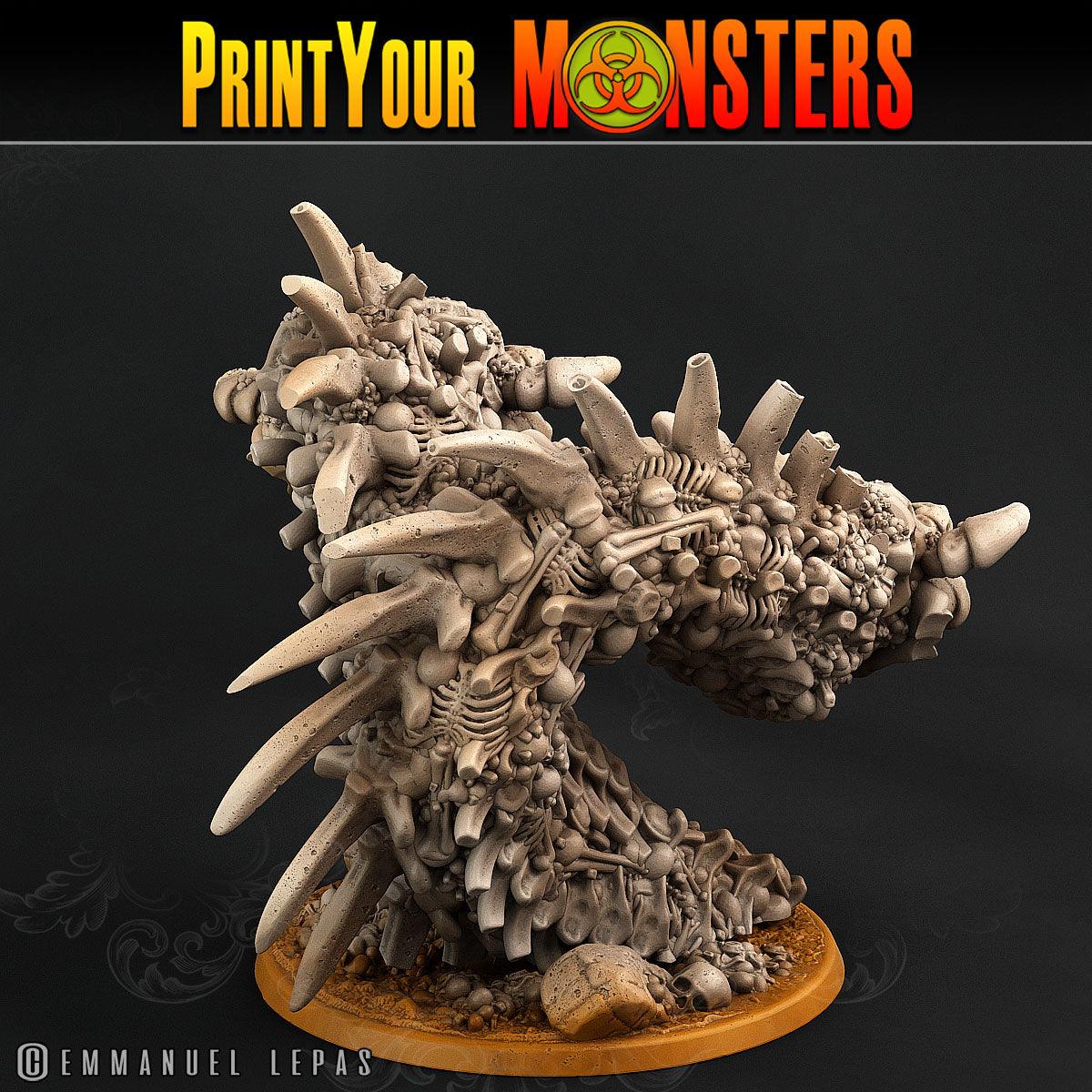 3D Printed Print Your Monsters Bones Worms Land of Bones Set 28mm - 32mm D&D Wargaming