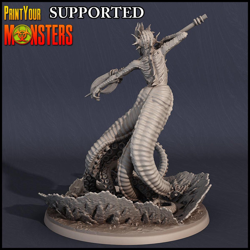 3D Printed Print Your Monsters Cecaelia Sanctum Priestess Dark Water Sanctum 28mm - 32mm D&D Wargaming