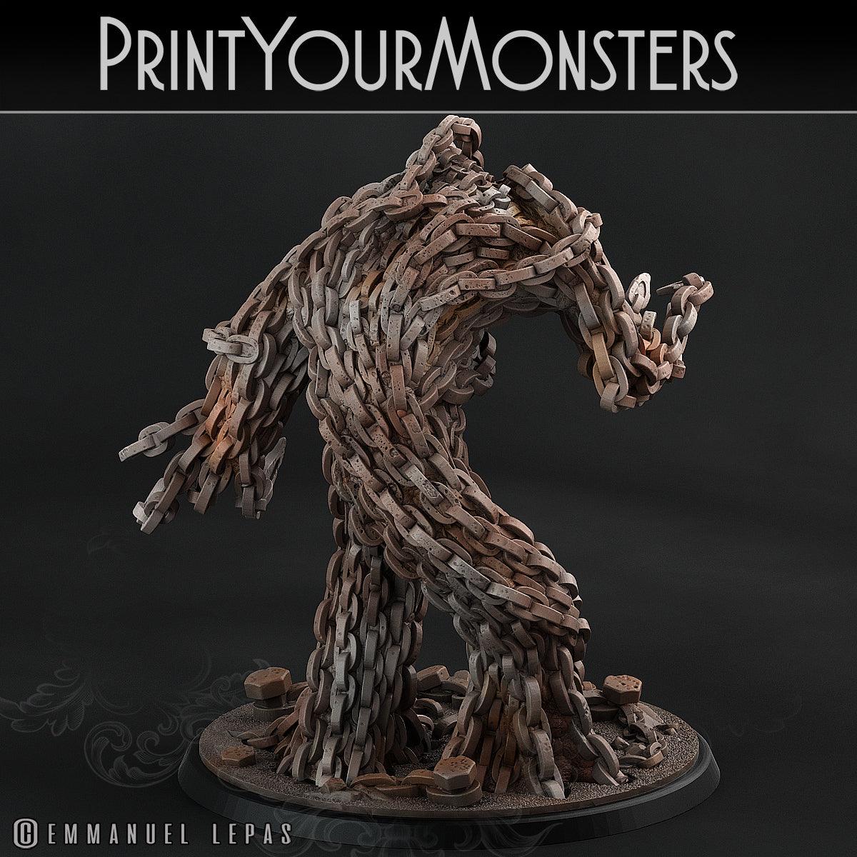 3D Printed Print Your Monsters Chain Golem - Total Golems 28mm - 32mm D&D Wargaming
