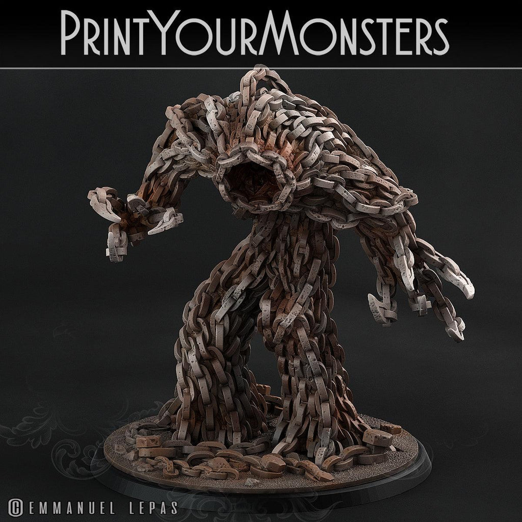 3D Printed Print Your Monsters Chain Golem - Total Golems 28mm - 32mm D&D Wargaming