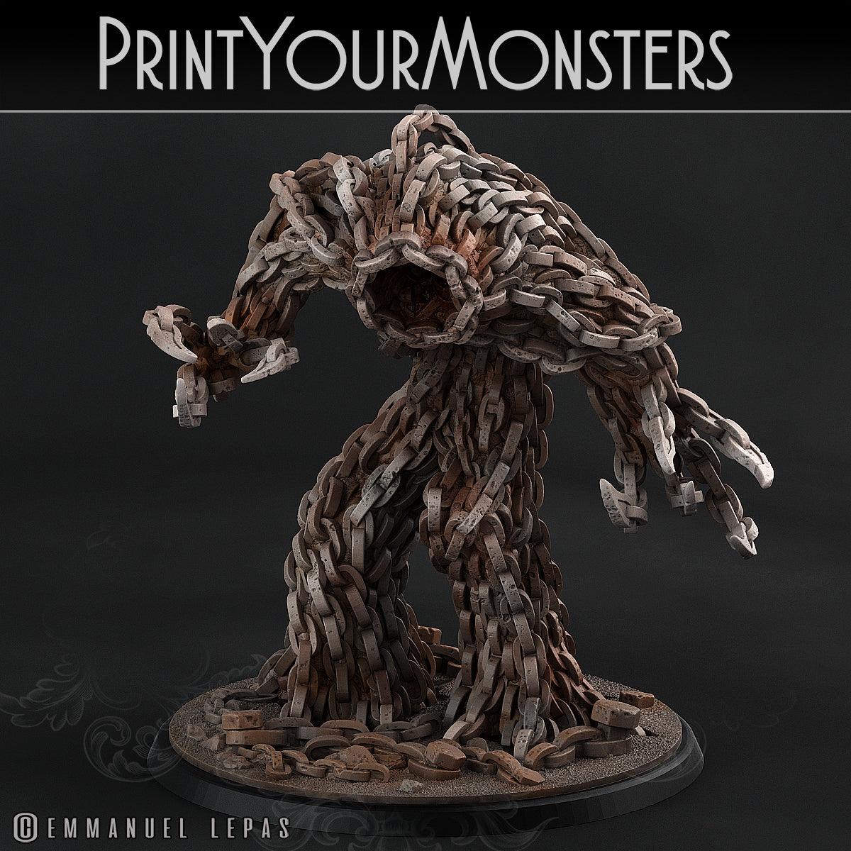 3D Printed Print Your Monsters Chain Golem - Total Golems 28mm - 32mm D&D Wargaming