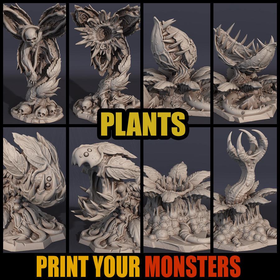 3D Printed Print Your Monsters Classic Carnivorous Plant 2 Set 28mm - 32mm D&D Wargaming