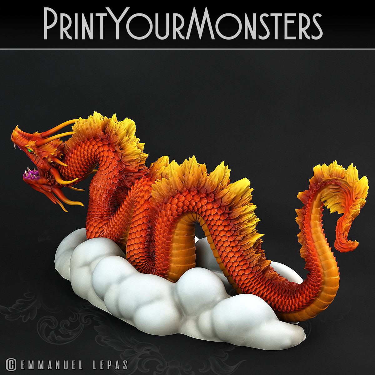 3D Printed Print Your Monsters Cloud Tatsu Total Serpents 28mm - 32mm D&D Wargaming