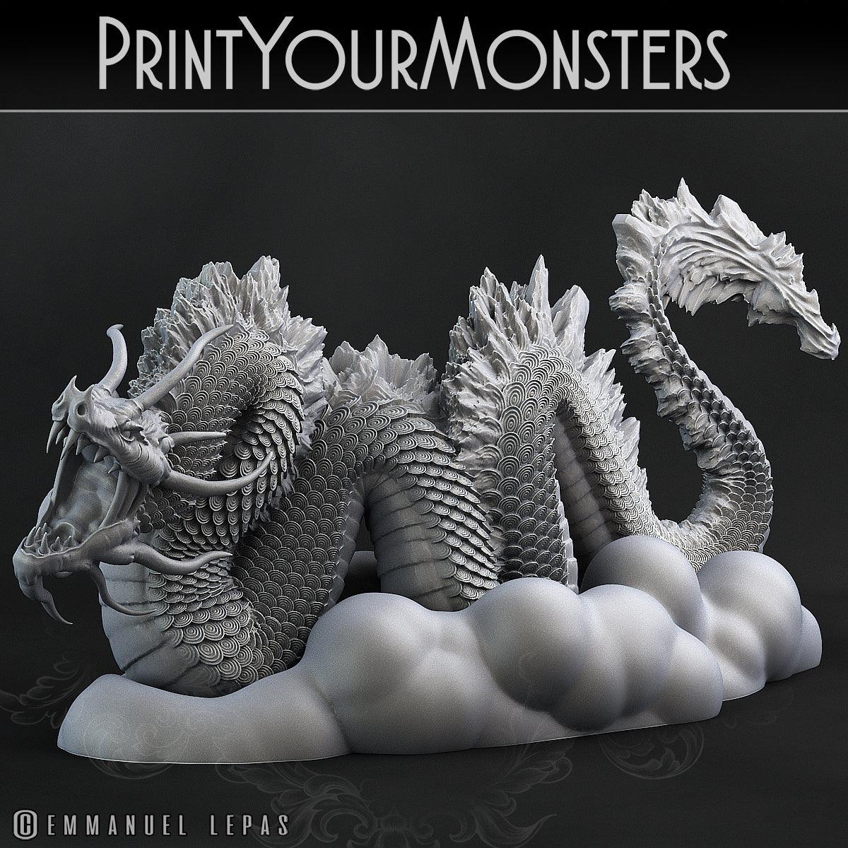 3D Printed Print Your Monsters Cloud Tatsu Total Serpents 28mm - 32mm D&D Wargaming
