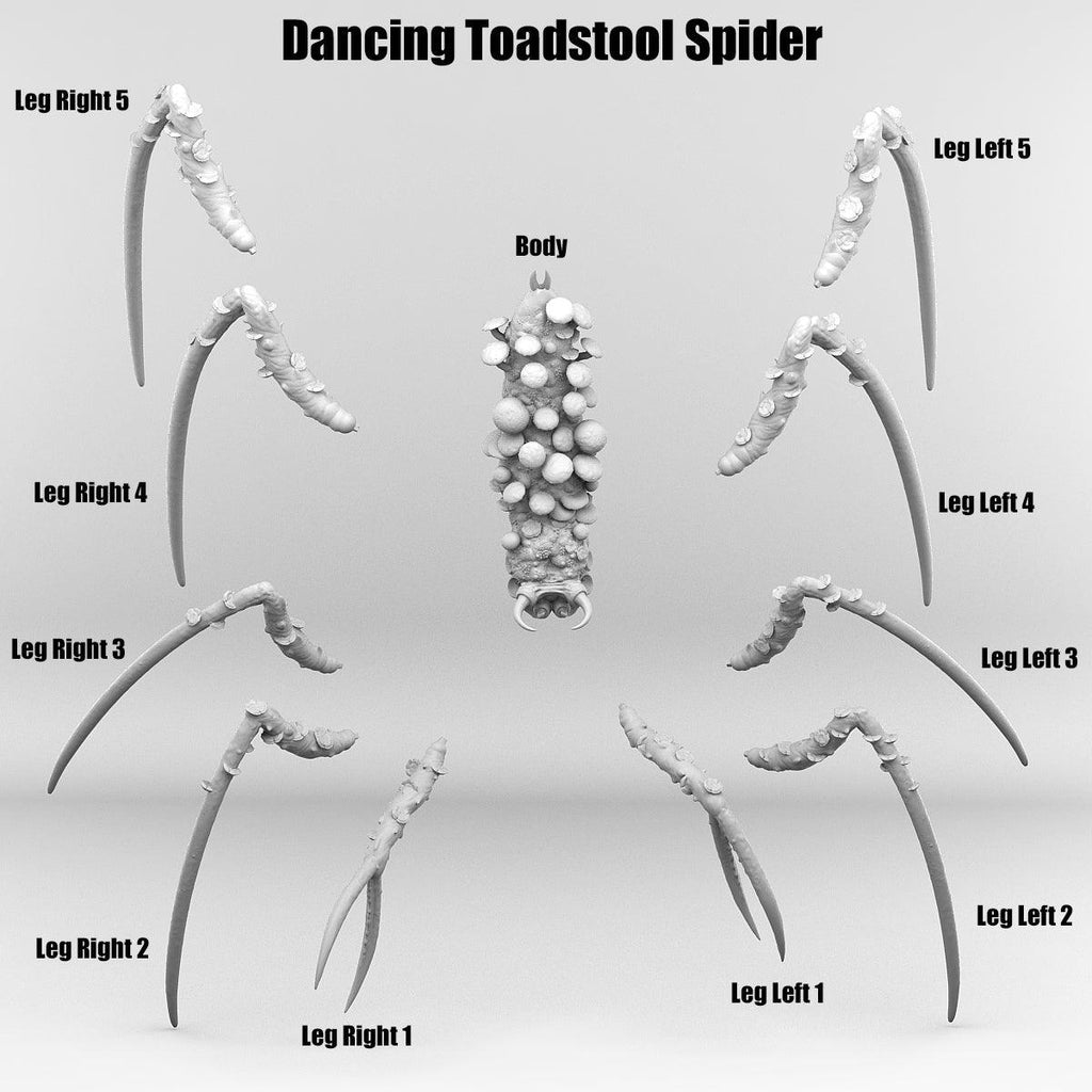 3D Printed Print Your Monsters Dancing Toadstool Spider 28mm - 32mm D&D Wargaming