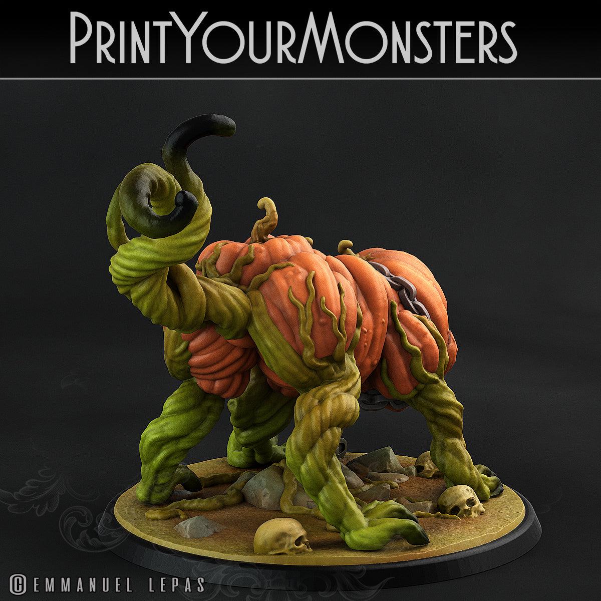 3D Printed Print Your Monsters Dangerous Pumpkin Dog 1 Attack Pack II 28mm - 32mm D&D Wargaming