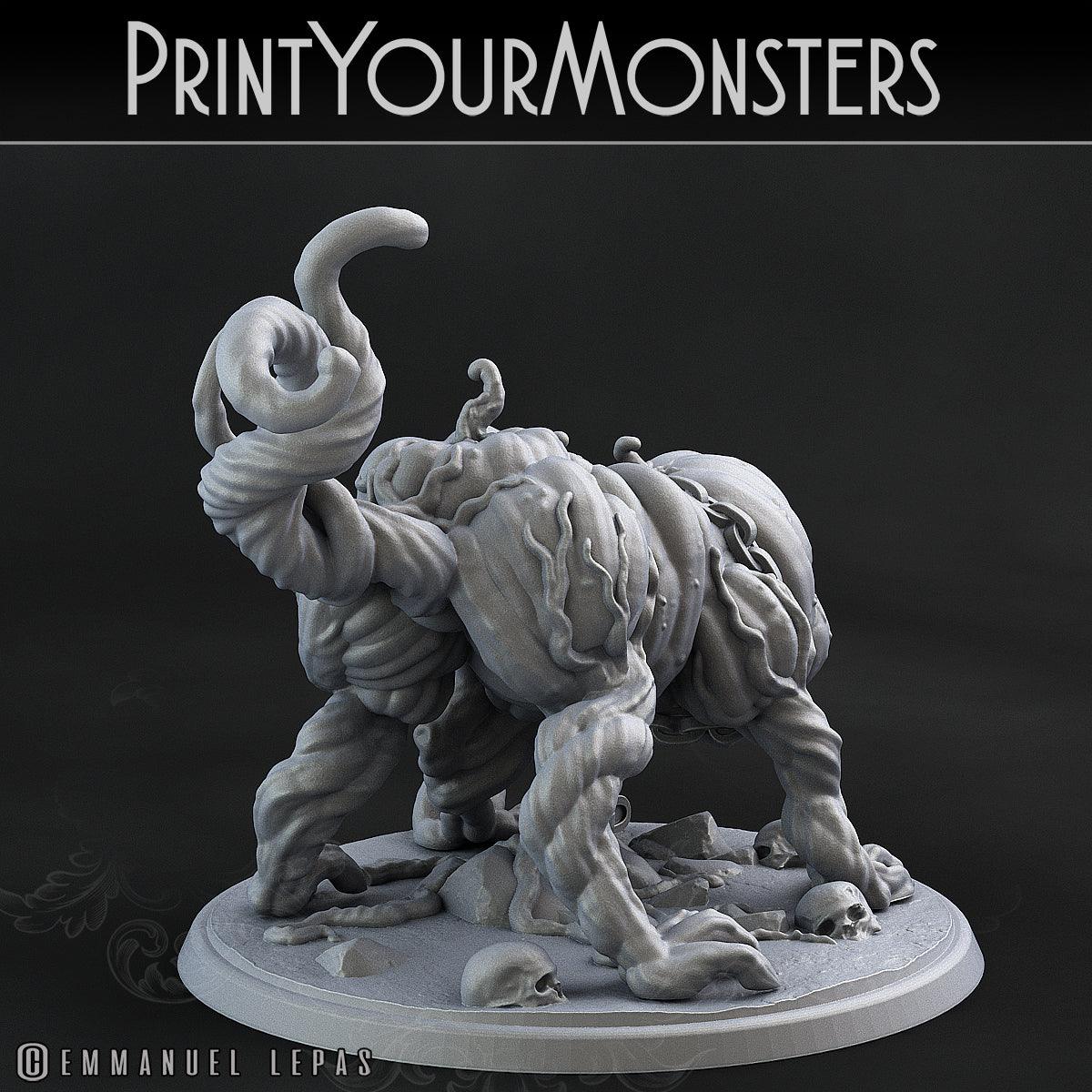 3D Printed Print Your Monsters Dangerous Pumpkin Dog 1 Attack Pack II 28mm - 32mm D&D Wargaming