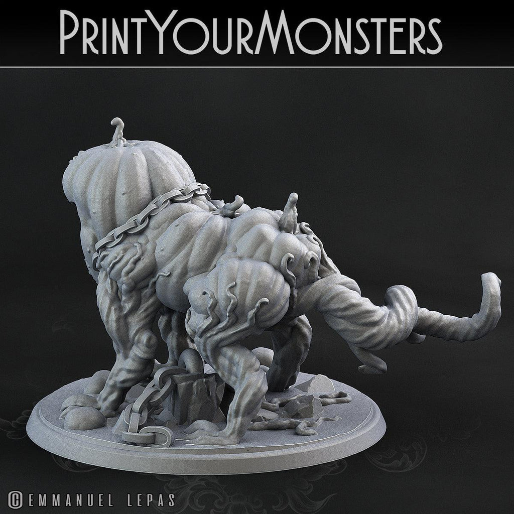 3D Printed Print Your Monsters Dangerous Pumpkin Dog 2 Attack Pack II 28mm - 32mm D&D Wargaming