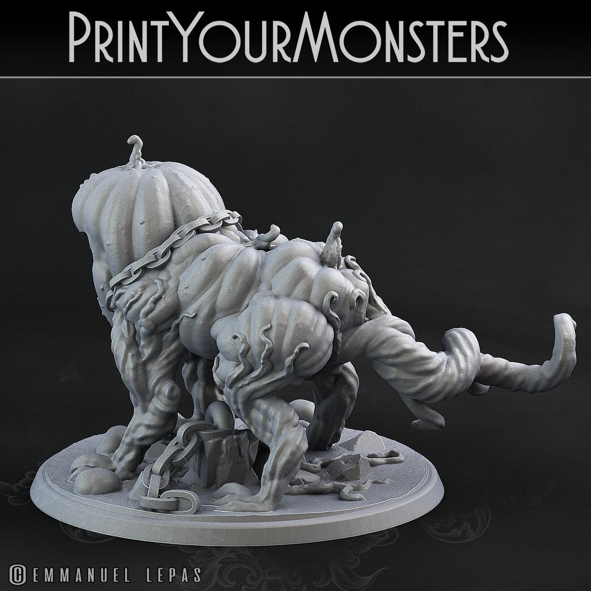 3D Printed Print Your Monsters Dangerous Pumpkin Dog 2 Attack Pack II 28mm - 32mm D&D Wargaming