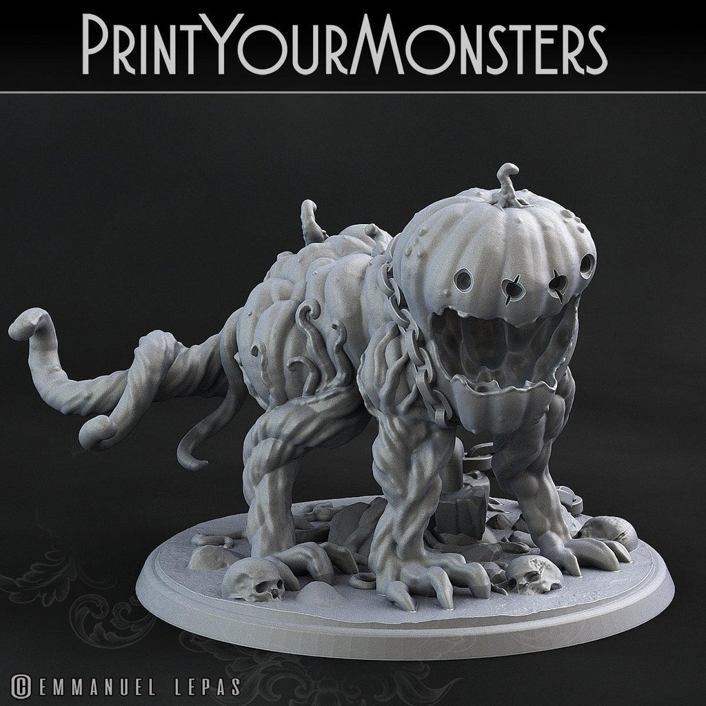 3D Printed Print Your Monsters Dangerous Pumpkin Dog 2 Attack Pack II 28mm - 32mm D&D Wargaming