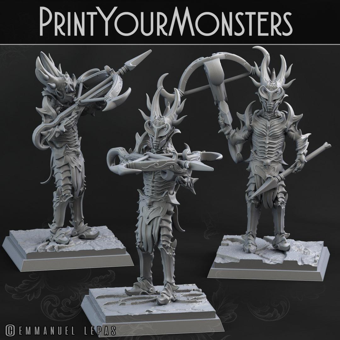 3D Printed Print Your Monsters Dark Elves Crossbowman Set 28mm - 32mm D&D Wargaming
