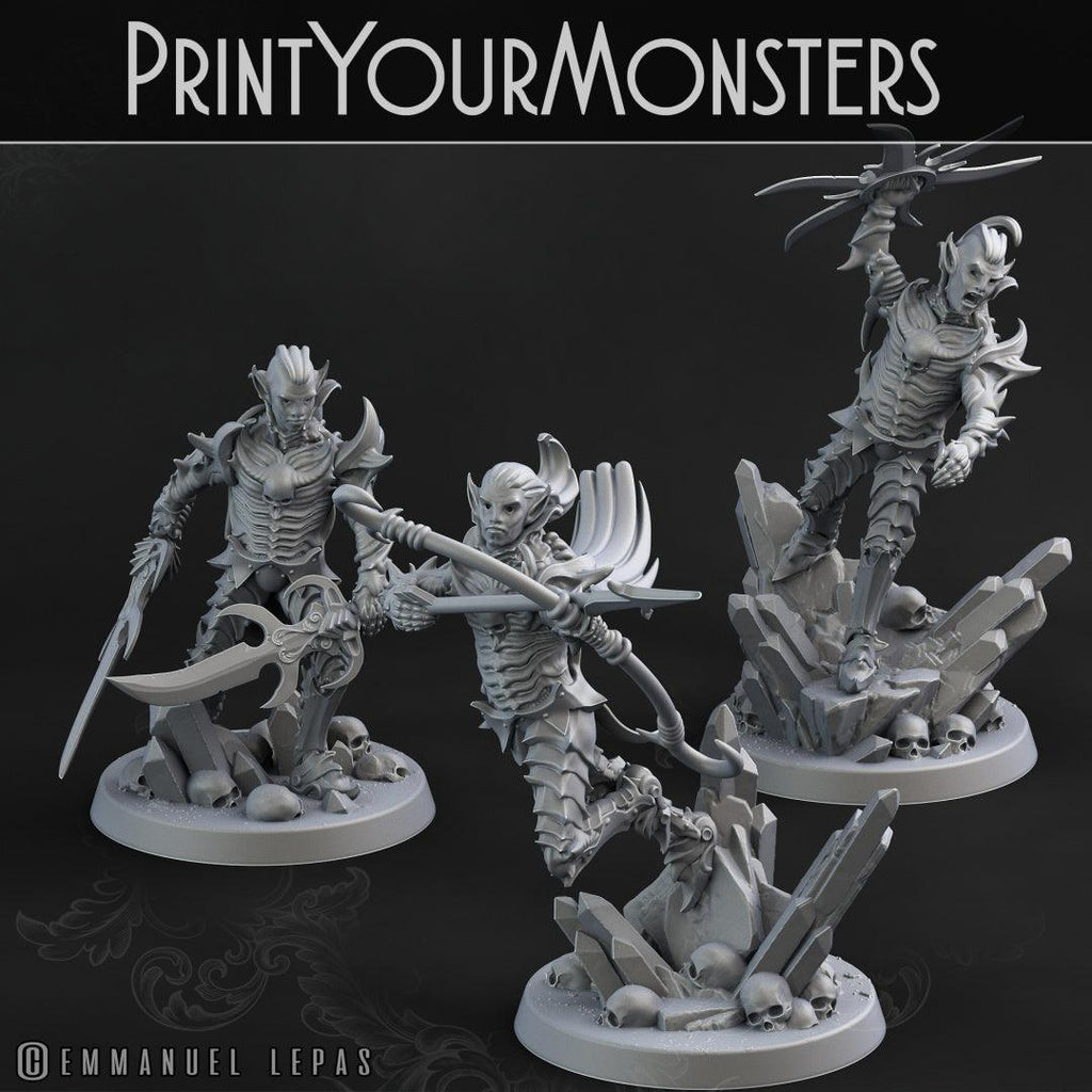 3D Printed Print Your Monsters Dark Elves Full Army Set 28mm - 32mm D&D Wargaming