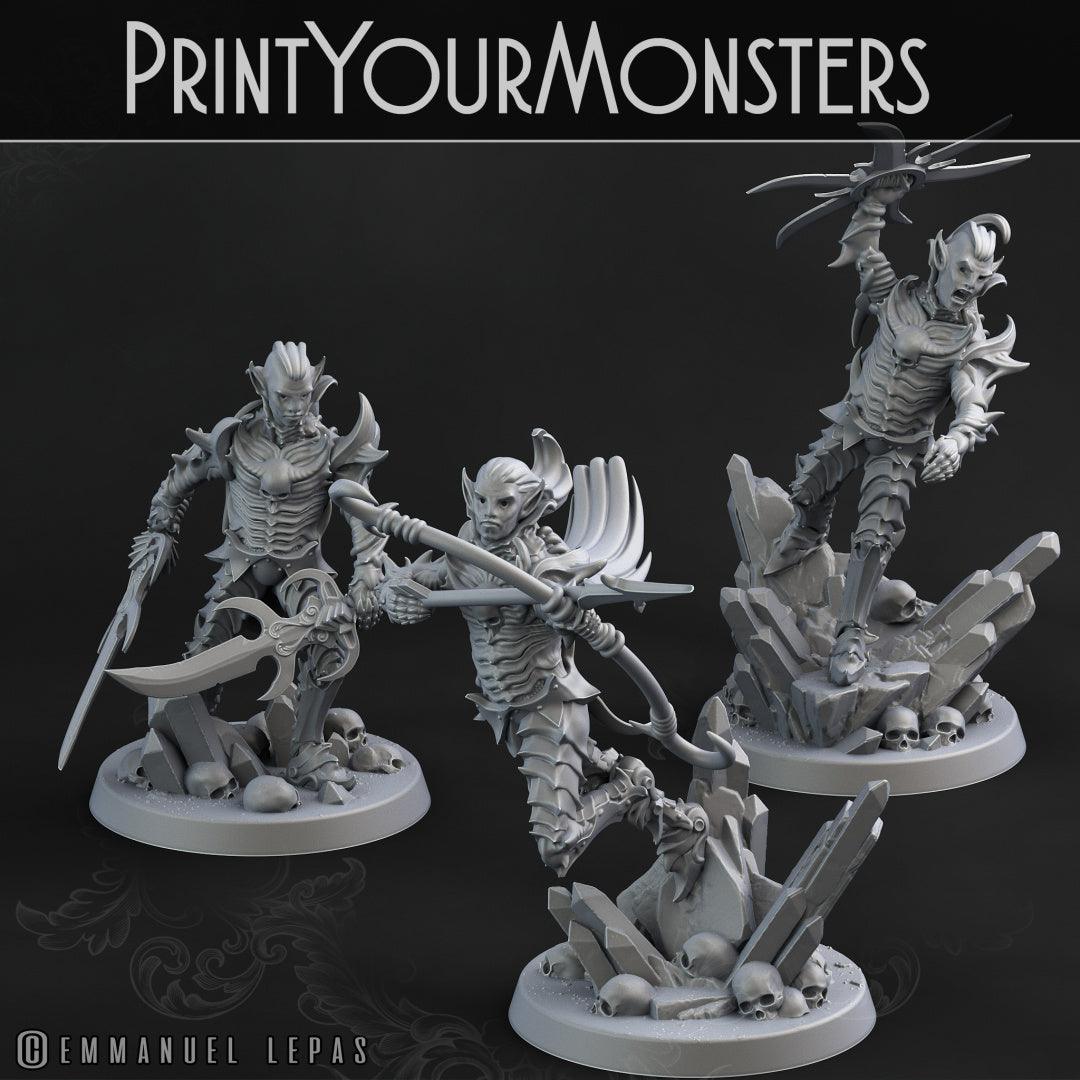 3D Printed Print Your Monsters Dark Elves Full Army Set 28mm - 32mm D&D Wargaming