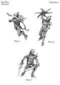 3D Printed Print Your Monsters Dark Elves Heroes Set 28mm - 32mm D&D Wargaming
