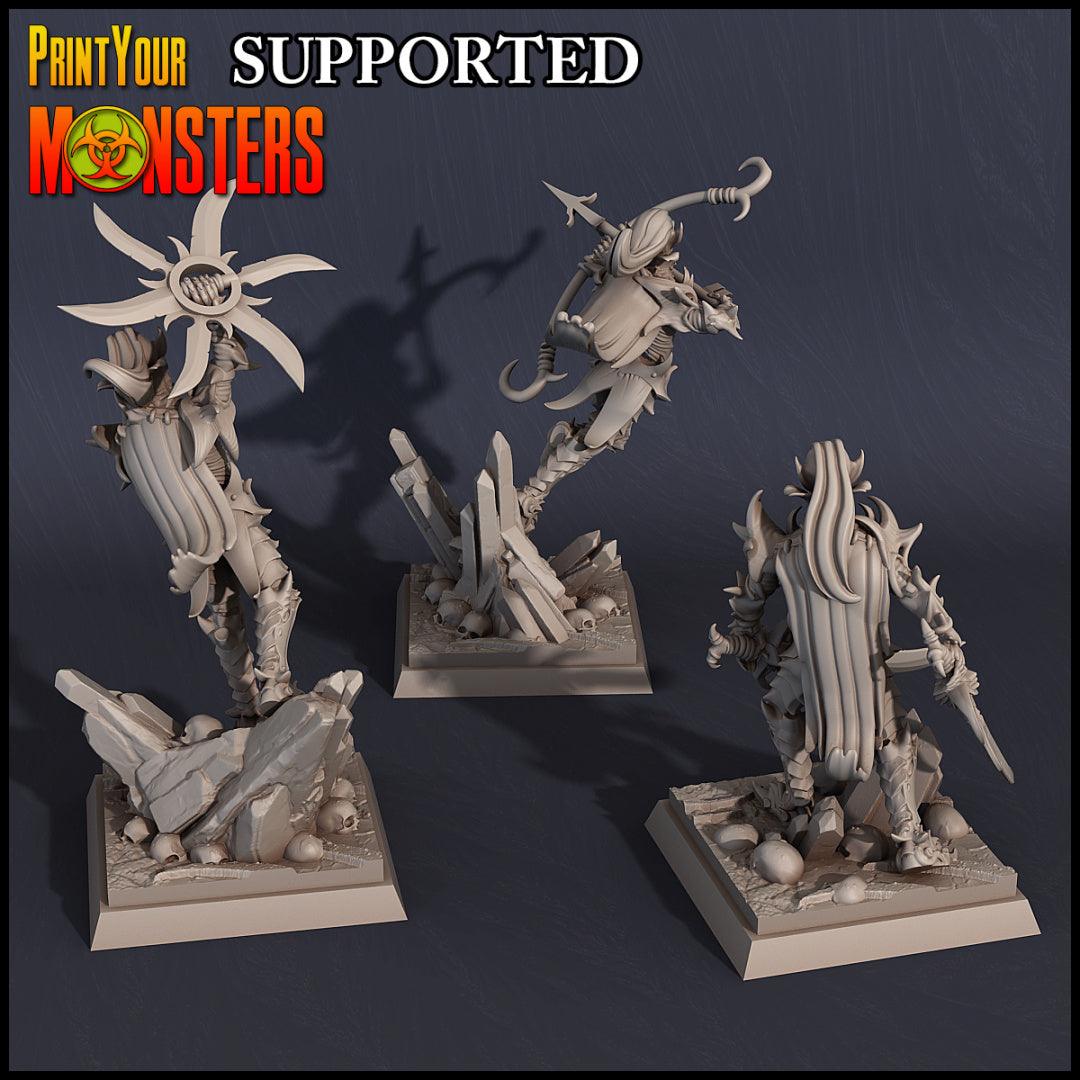 3D Printed Print Your Monsters Dark Elves Heroes Set 28mm - 32mm D&D Wargaming