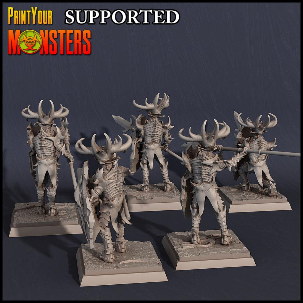 3D Printed Print Your Monsters Dark Elves Lance Soldiers Set 28mm - 32mm D&D Wargaming