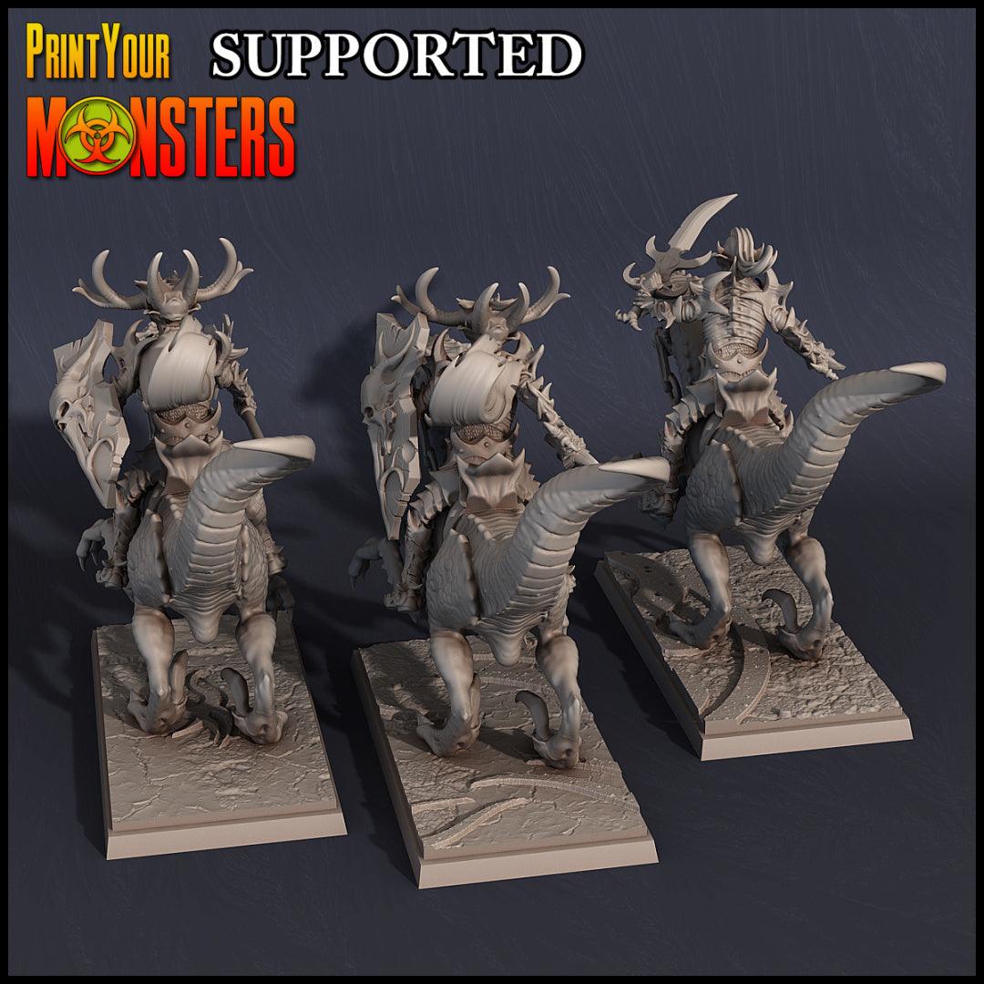 3D Printed Print Your Monsters Dark Elves Rider Set B 28mm - 32mm D&D Wargaming