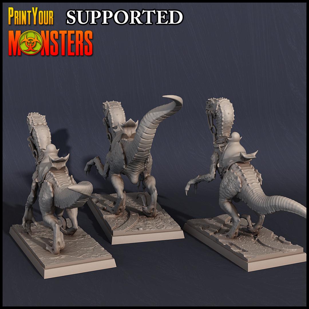 3D Printed Print Your Monsters Dark Elves Rider Set B 28mm - 32mm D&D Wargaming