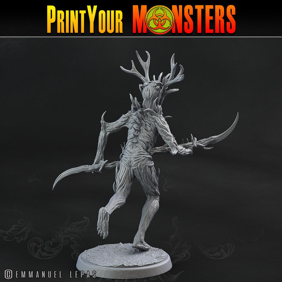 3D Printed Print Your Monsters Dark Tree Men The Shadowcreep Wood Set 28mm - 32mm D&D Wargaming