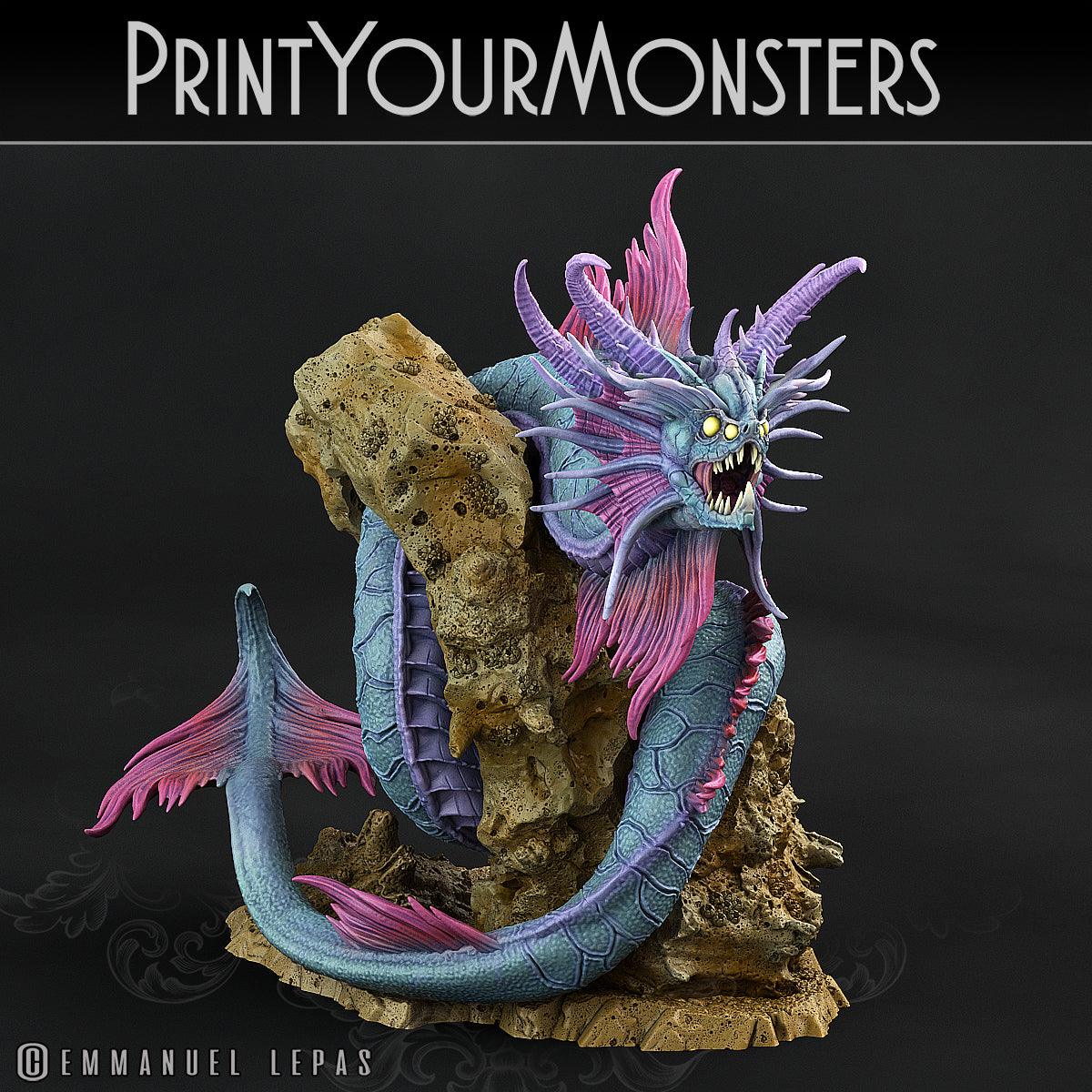 3D Printed Print Your Monsters Death Jester Eel Lurkers of the Deep 28mm - 32mm D&D Wargaming