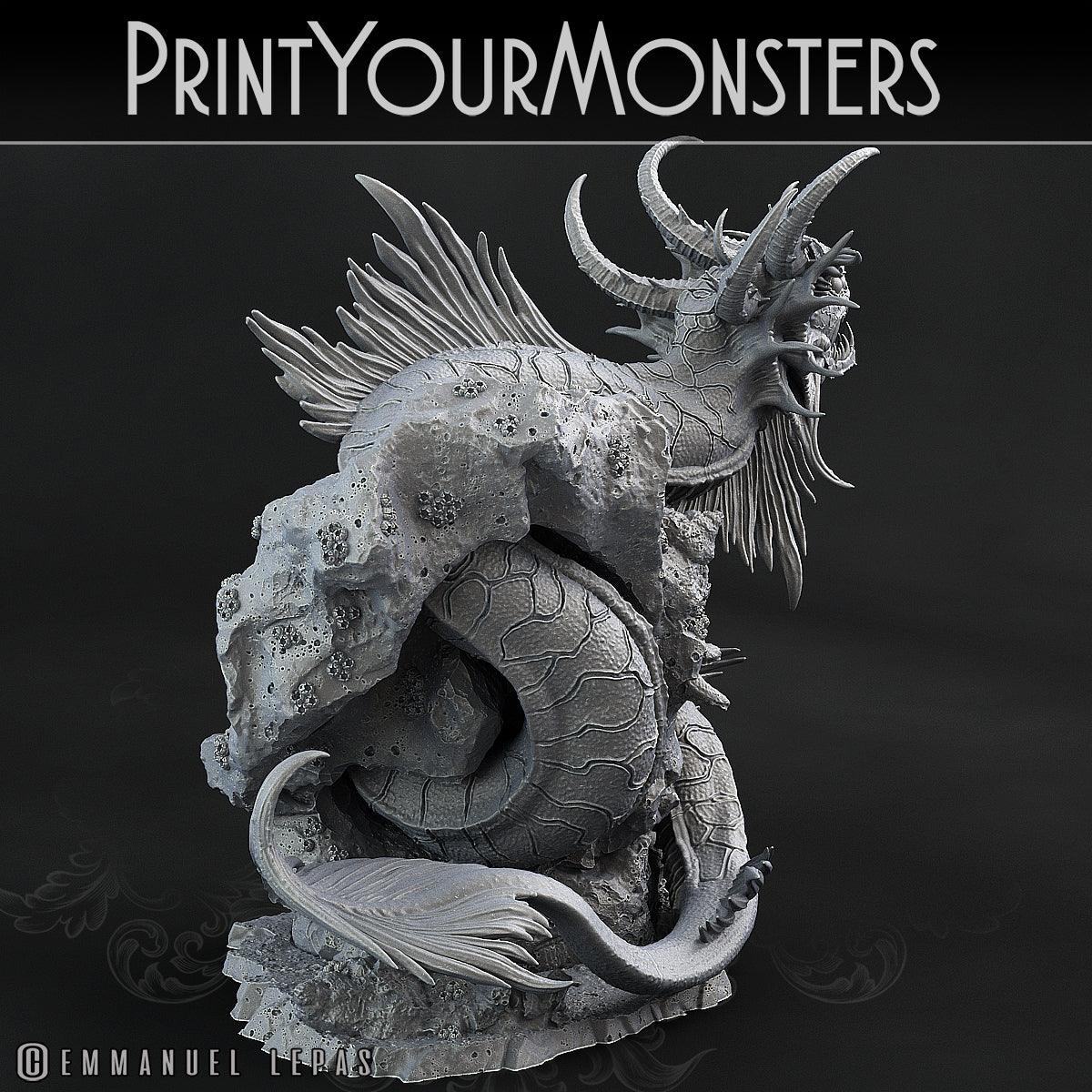 3D Printed Print Your Monsters Death Jester Eel Lurkers of the Deep 28mm - 32mm D&D Wargaming