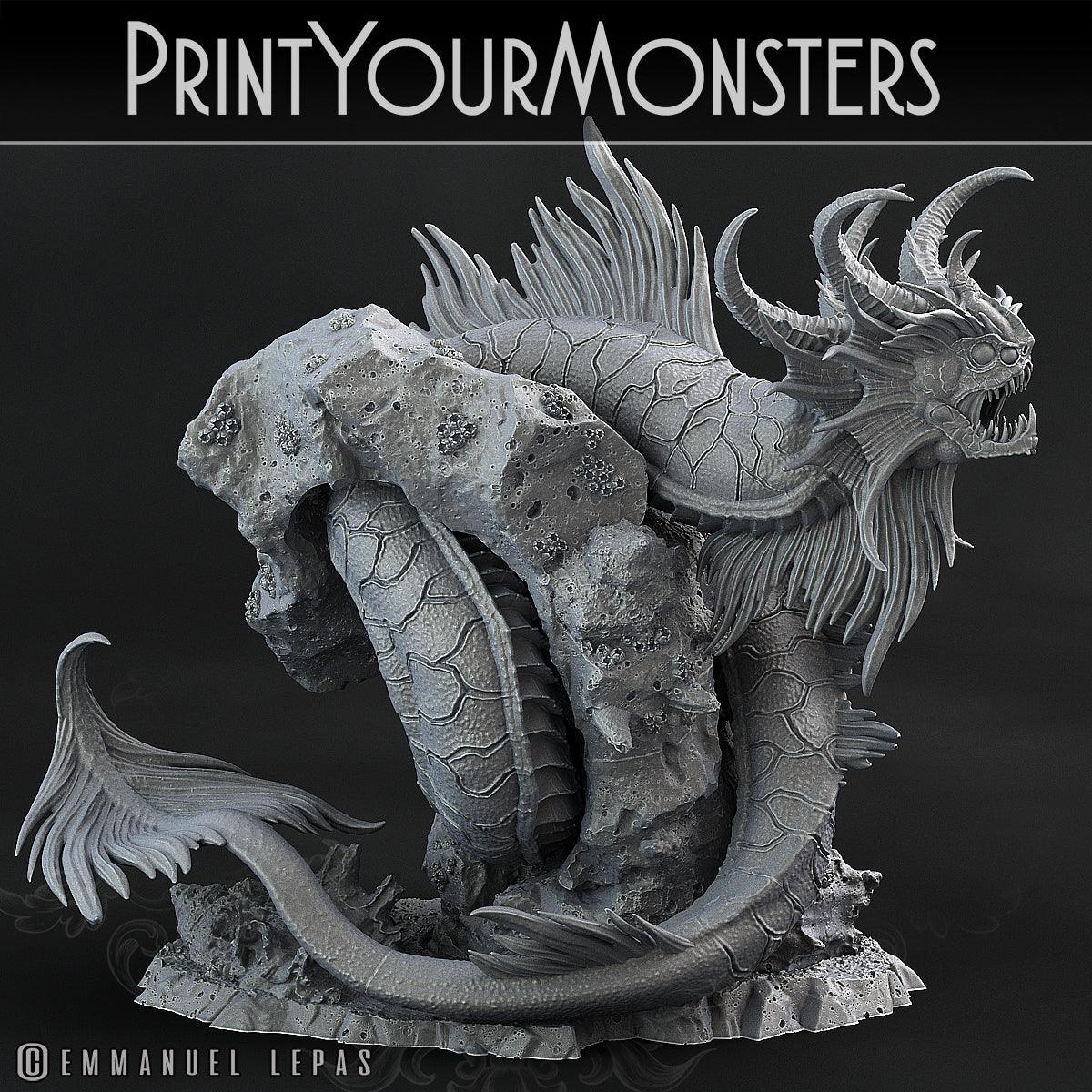 3D Printed Print Your Monsters Death Jester Eel Lurkers of the Deep 28mm - 32mm D&D Wargaming