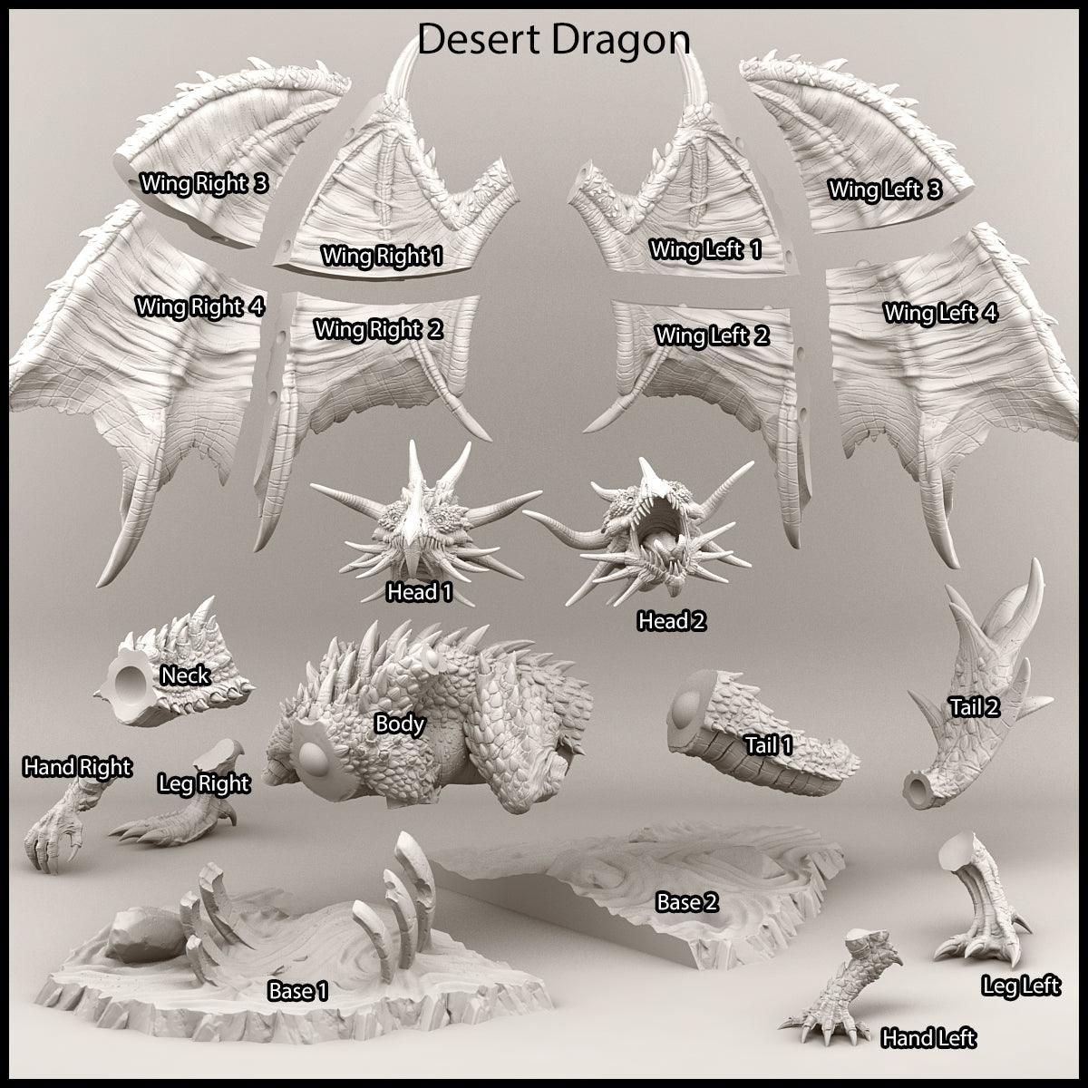3D Printed Print Your Monsters Desert Dragon Desert Orcs Set 28mm - 32mm D&D Wargaming