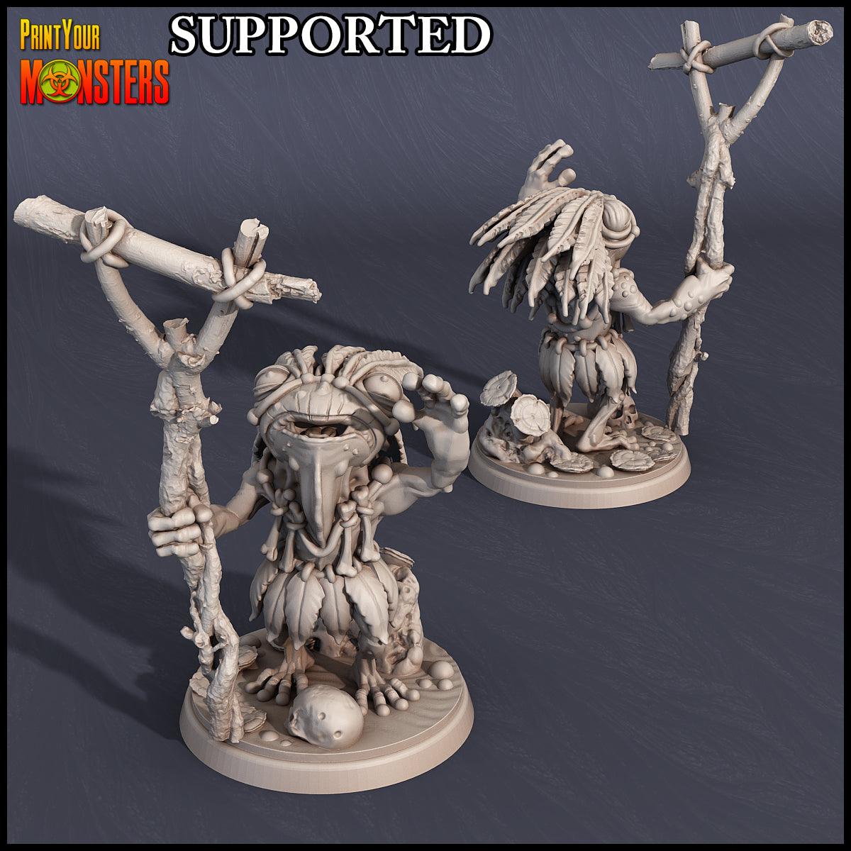 3D Printed Print Your Monsters Frog Chaman Swamp Invasion 28mm - 32mm D&D Wargaming