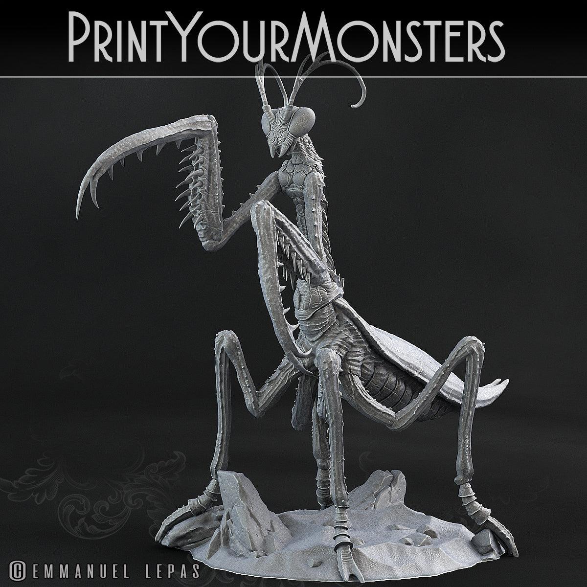 3D Printed Print Your Monsters Giant Mantis Total Insects 28mm - 32mm D&D Wargaming
