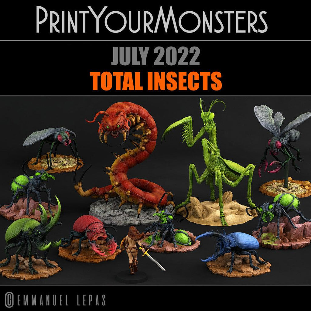 3D Printed Print Your Monsters Giant Mantis Total Insects 28mm - 32mm D&D Wargaming