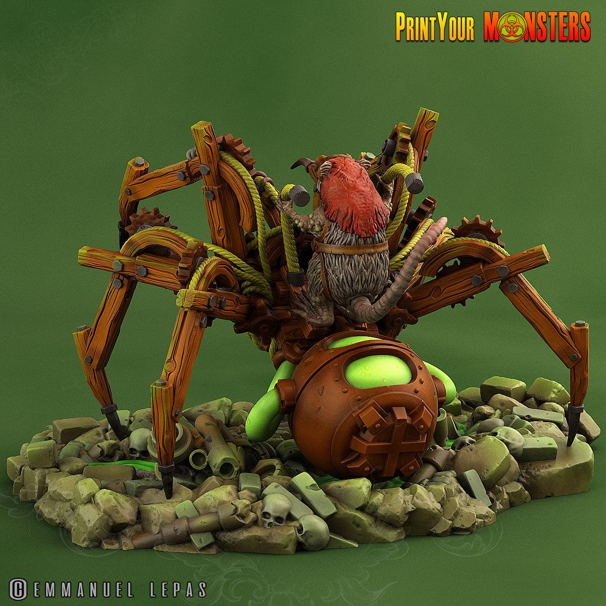 3D Printed Print Your Monsters Giant Mechanic Spiders and Riders The Toxic Rats Domination Set 28mm - 32mm D&D Wargaming