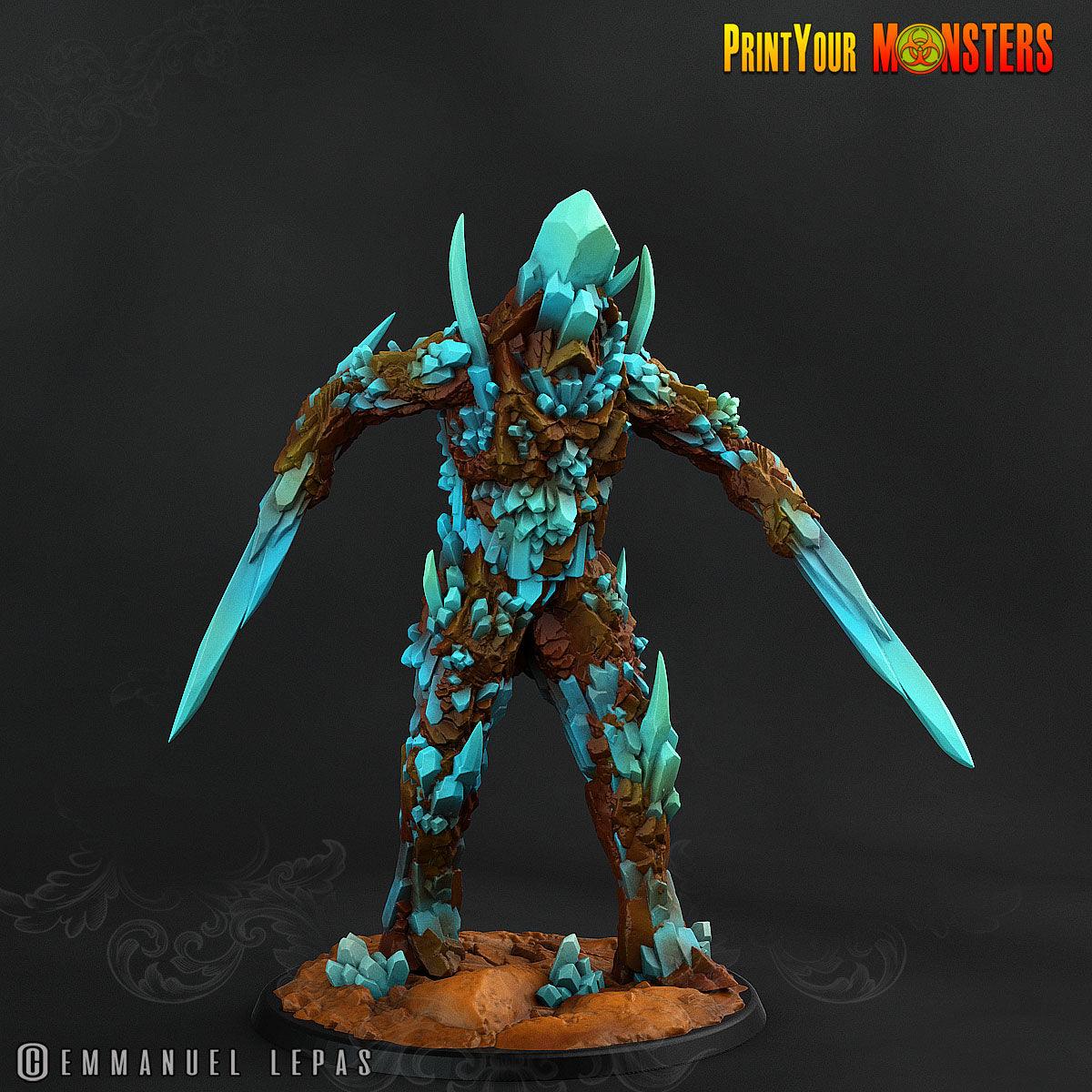 3D Printed Print Your Monsters Giant Sapphire Guardians Legendary Crystal Monsters 28mm - 32mm D&D Wargaming