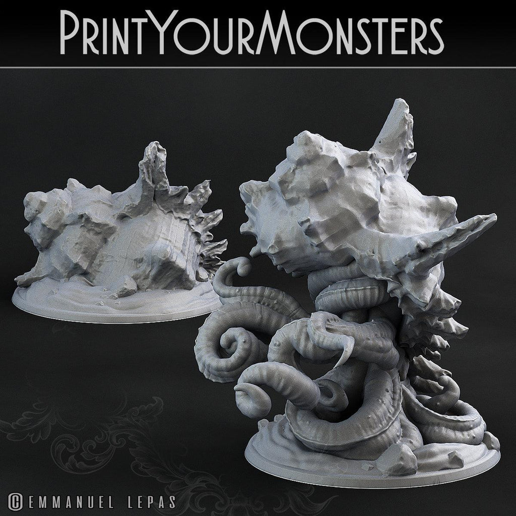 3D Printed Print Your Monsters Giant Shells Lurkers of the Deep 28mm - 32mm D&D Wargaming