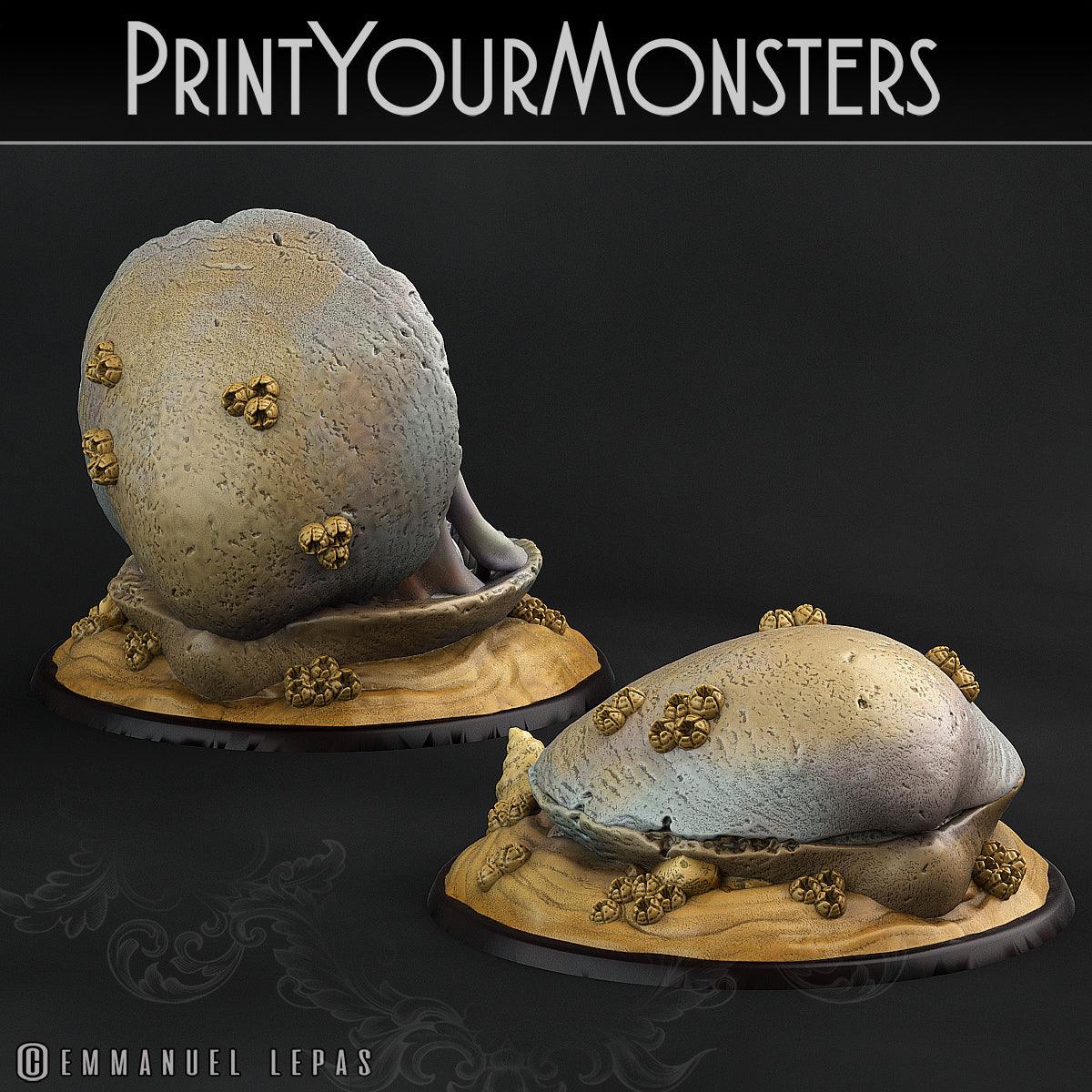 3D Printed Print Your Monsters Giants Clams Lurkers of the Deep 28mm - 32mm D&D Wargaming