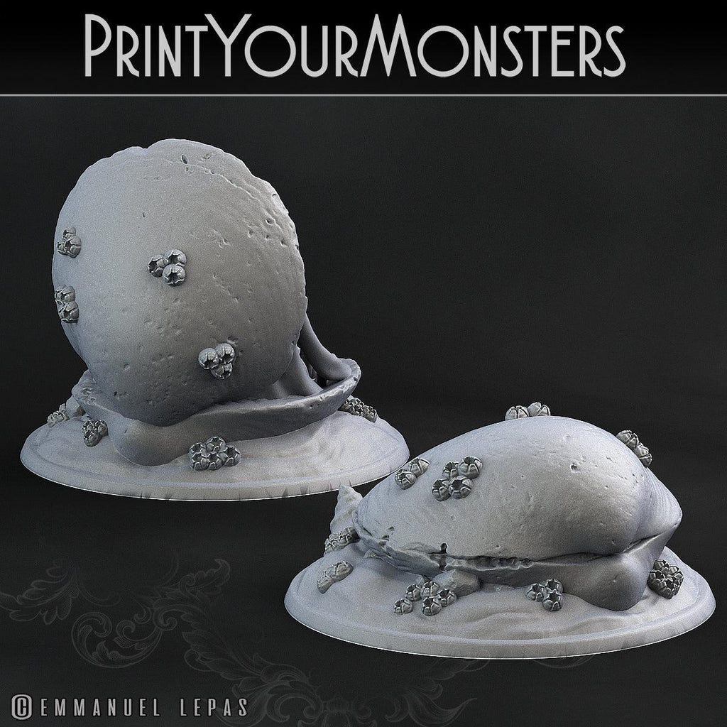 3D Printed Print Your Monsters Giants Clams Lurkers of the Deep 28mm - 32mm D&D Wargaming