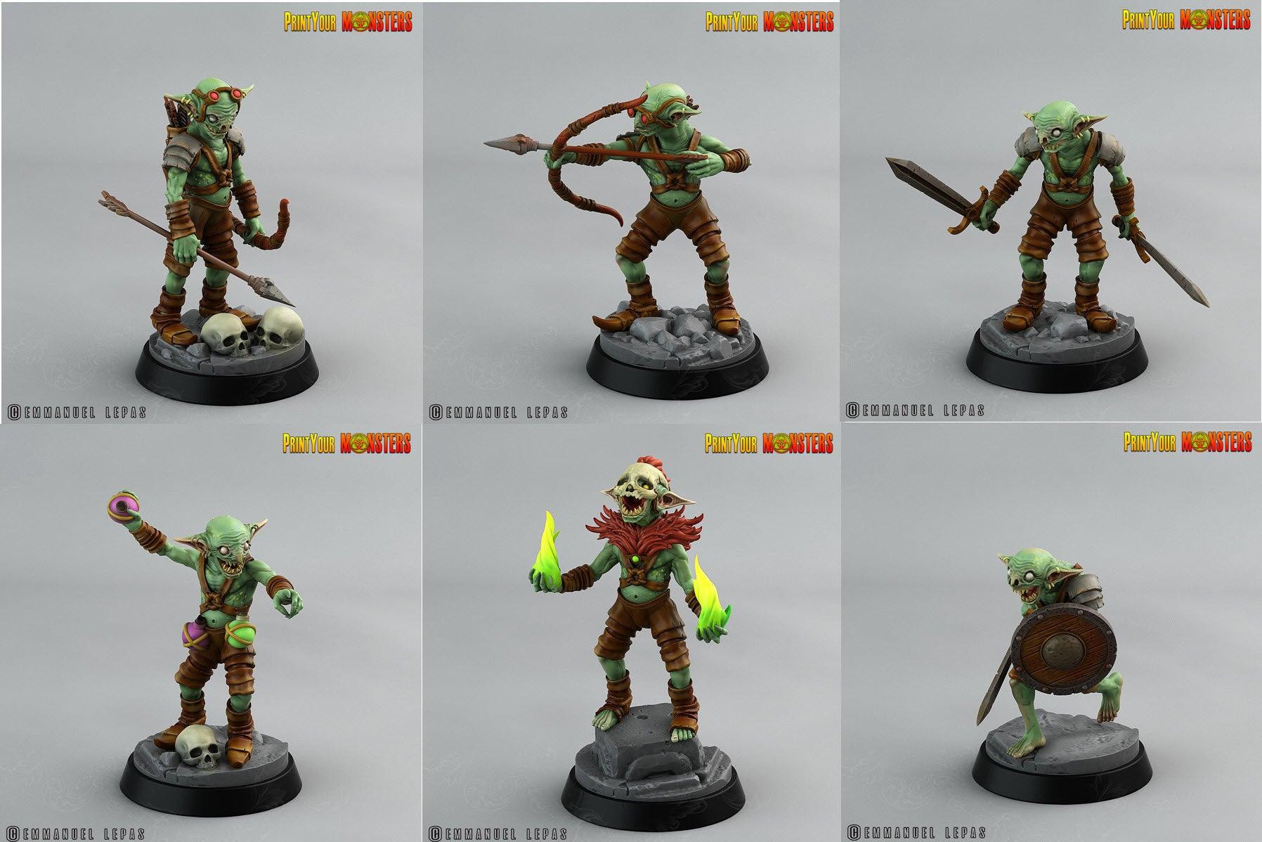 3D Printed Print Your Monsters Goblins Depths Of Choas Confronting The Abyss 28mm - 32mm D&D Wargaming