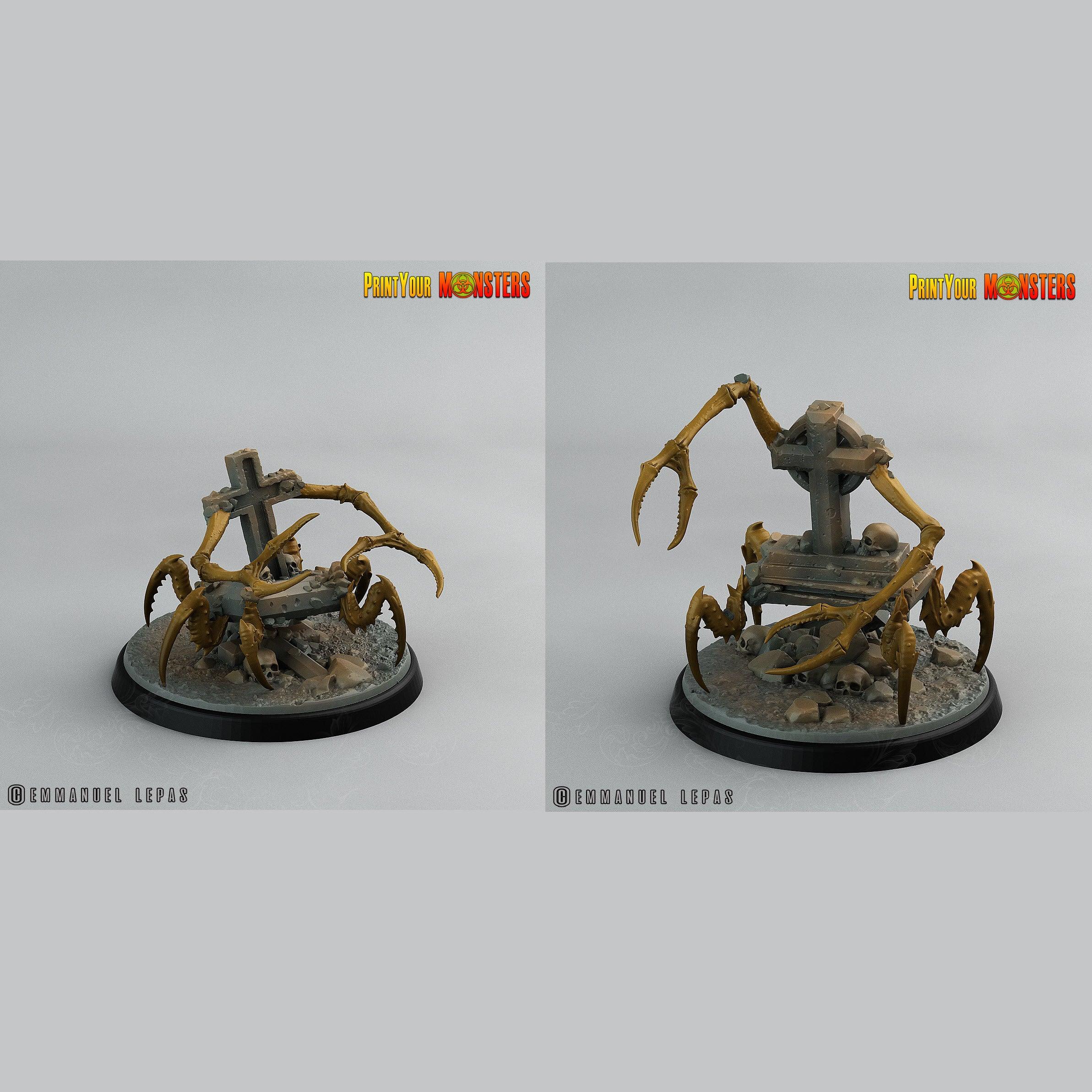 3D Printed Print Your Monsters Graveyard Spiders The Living Graveyard 28mm - 32mm D&D Wargaming