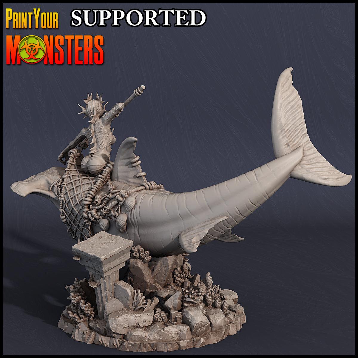 3D Printed Print Your Monsters Great Hammer Rider Dark Water Sanctum 28mm - 32mm D&D Wargaming