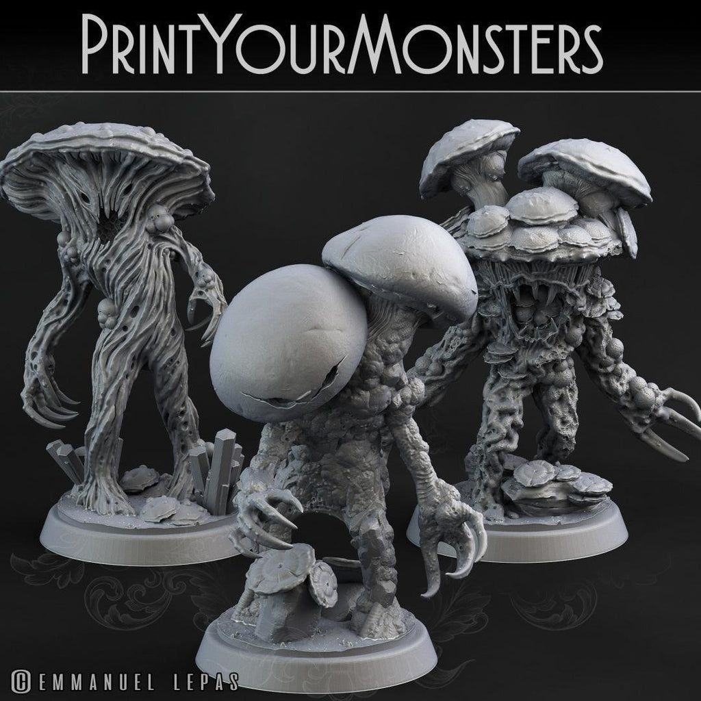 3D Printed Print Your Monsters Grotto Fungi Warriors Nightmare Grotto Fungi 28mm - 32mm D&D Wargaming