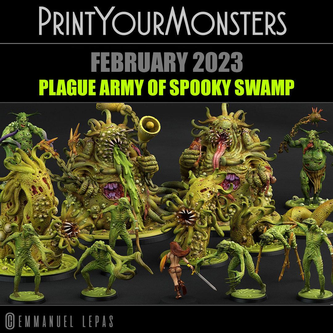 3D Printed Print Your Monsters Guardian Plague Army Of Spooky Swamp Set 28mm - 32mm D&D Wargaming