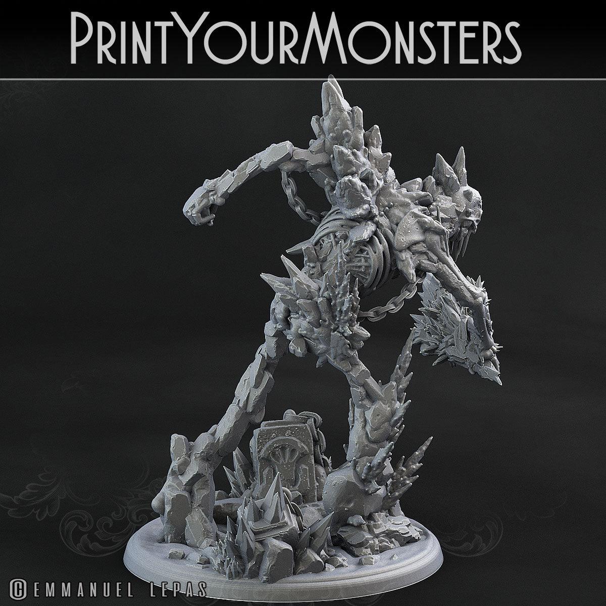 3D Printed Print Your Monsters Hoarfrost Ettin Skeletons The Wrath of Gloomrime Monsters Part II Set 28mm - 32mm D&D Wargaming