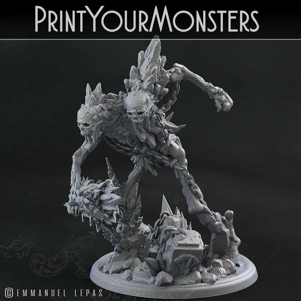 3D Printed Print Your Monsters Hoarfrost Ettin Skeletons The Wrath of Gloomrime Monsters Part II Set 28mm - 32mm D&D Wargaming