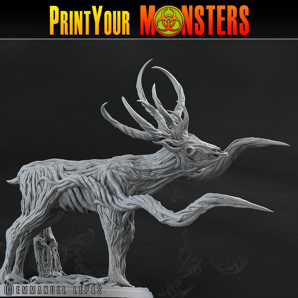 3D Printed Print Your Monsters Horrific Deer The Shadowcreep Wood Set 28mm - 32mm D&D Wargaming