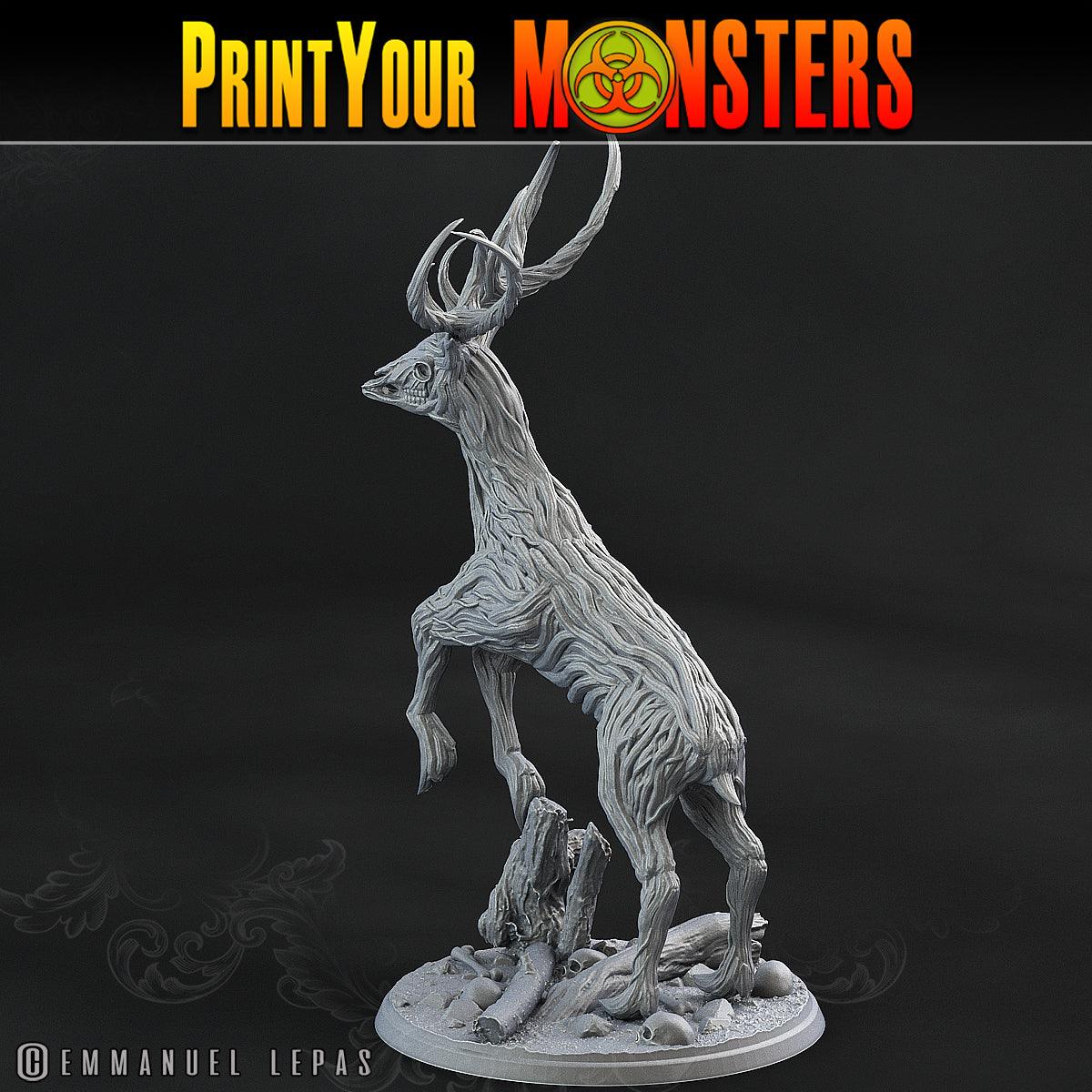 3D Printed Print Your Monsters Horrific Deer The Shadowcreep Wood Set 28mm - 32mm D&D Wargaming