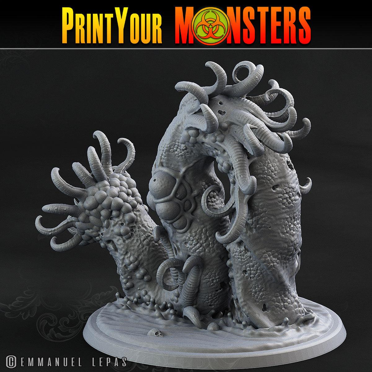 3D Printed Print Your Monsters Horrific Plague Worm Plague Army Of Spooky Swamp Set 28mm - 32mm D&D Wargaming