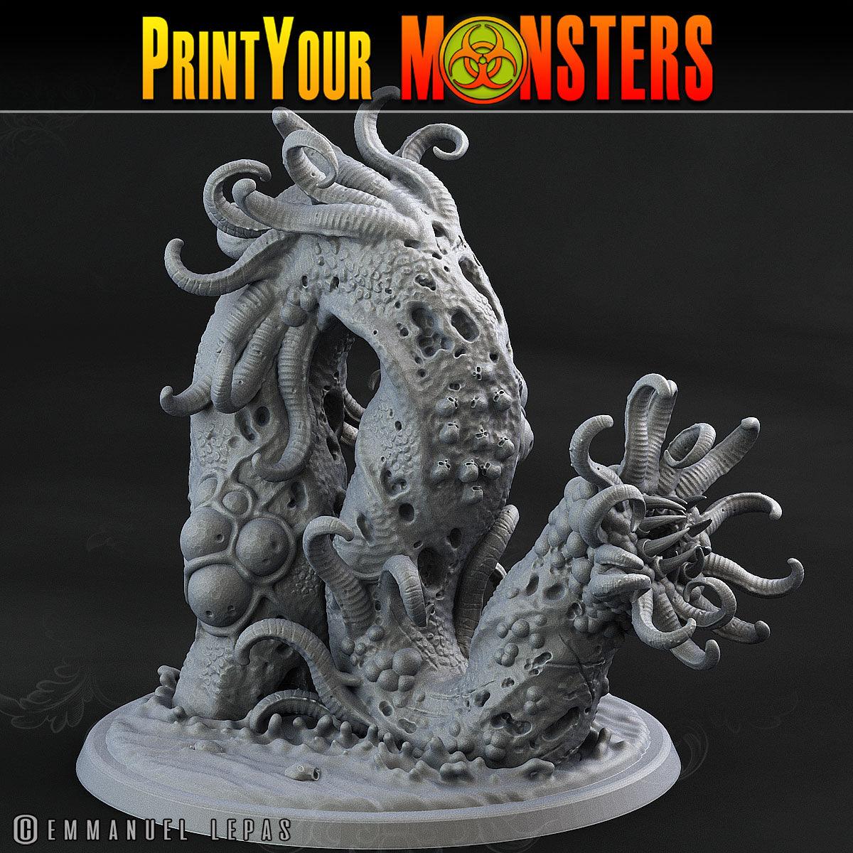 3D Printed Print Your Monsters Horrific Plague Worm Plague Army Of Spooky Swamp Set 28mm - 32mm D&D Wargaming