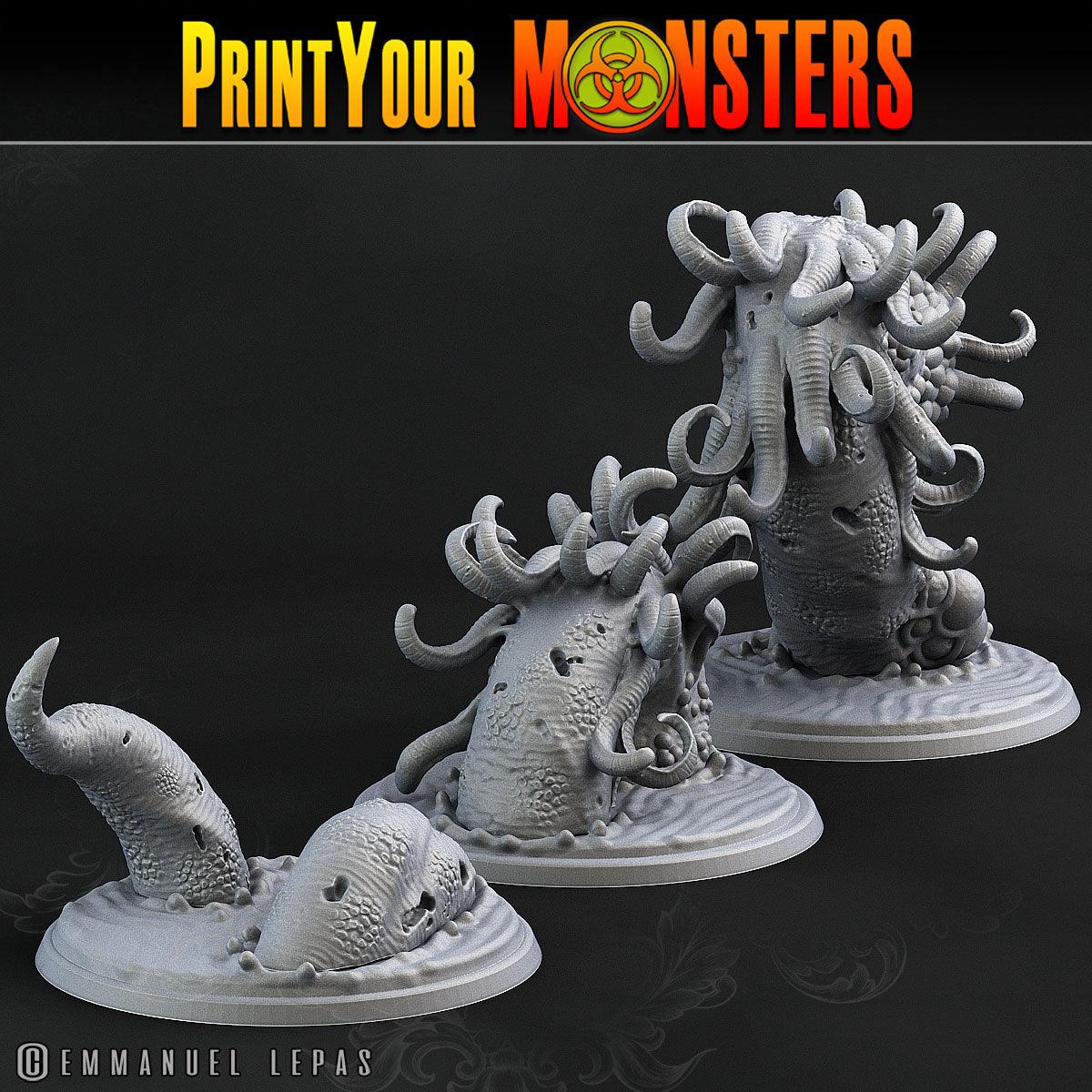 3D Printed Print Your Monsters Horrific Plague Worm Plague Army Of Spooky Swamp Set 28mm - 32mm D&D Wargaming